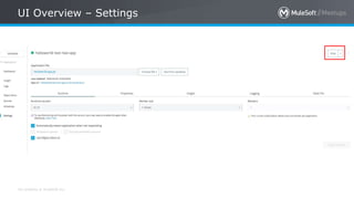 All contents © MuleSoft Inc.
UI Overview – Settings
 