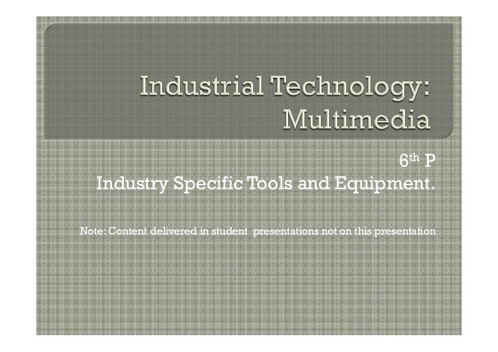 6th p Industry Specific Tools and Equipment