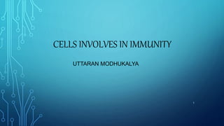 CELLS INVOLVES IN IMMUNITY
UTTARAN MODHUKALYA
1
 