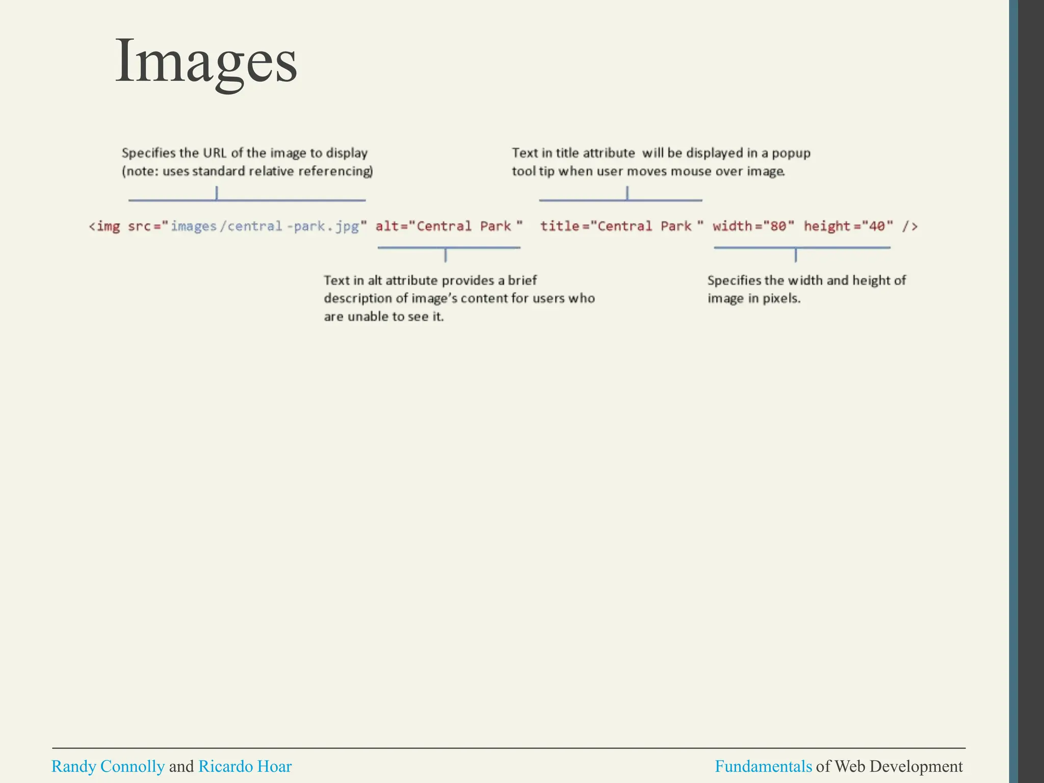 Images
Randy Connolly and Ricardo Hoar Fundamentals of Web Development
 