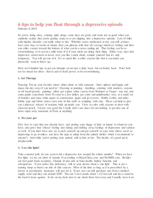depressive episode tips float through help slideshare