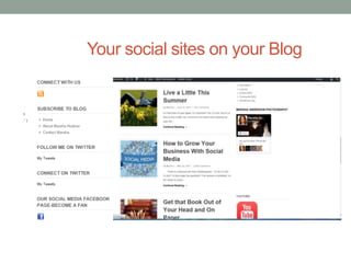 Your social sites on your Blog
 