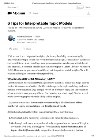 6 Tips for Interpretable Topic Models _ by Nicha Ruchirawat _ Towards ...