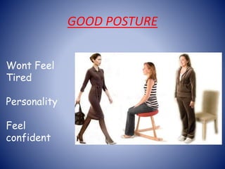 GOOD POSTURE
Wont Feel
Tired
Personality
Feel
confident
 