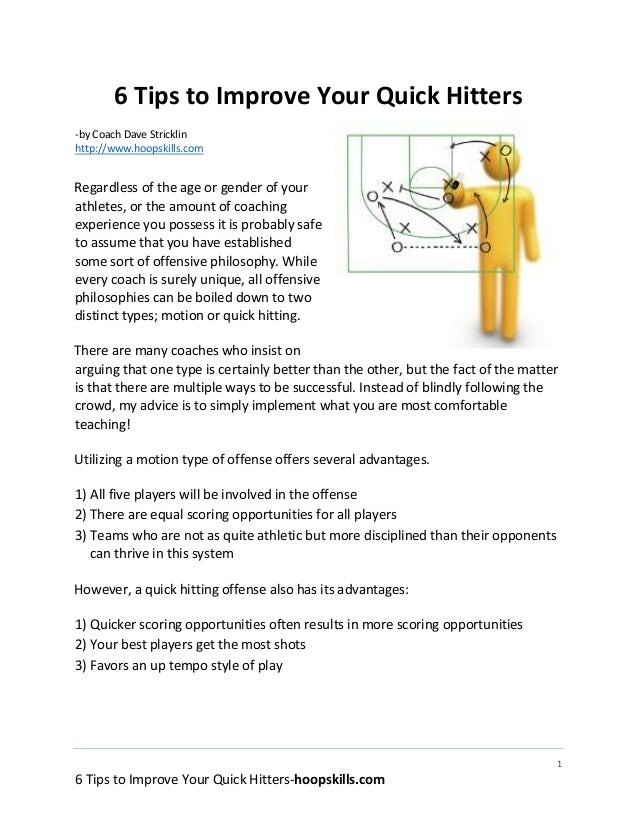 6 tips to improve your quick hitters in basketball