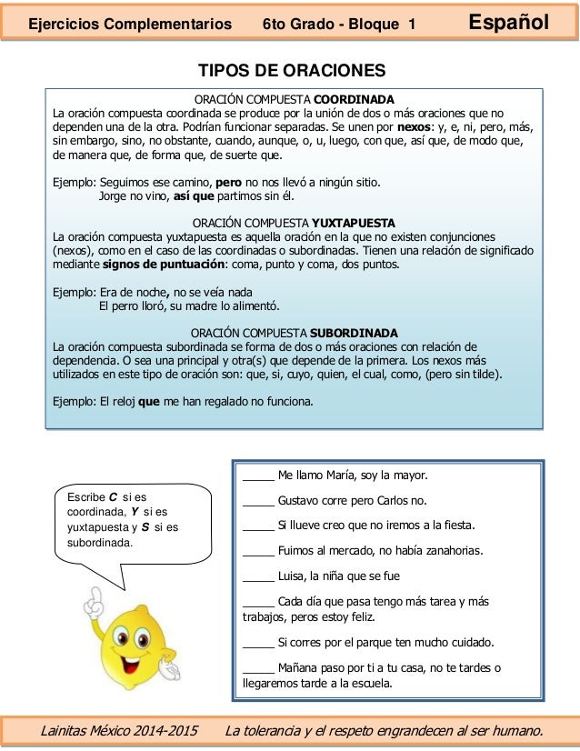 6to grado bloque 1 ejercicios complementarios