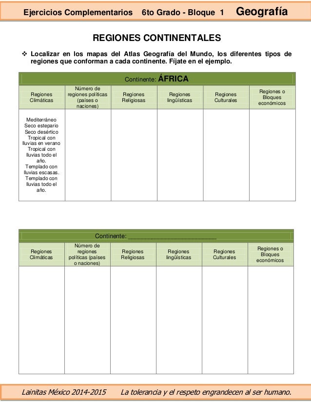 6to grado bloque 1 - ejercicios complementarios