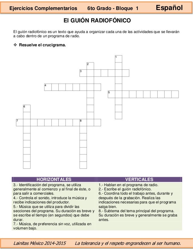 6to grado bloque 1 ejercicios complementarios