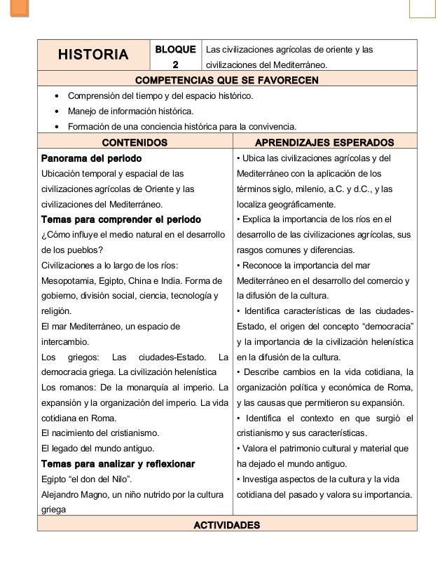6to grado bloque 2 historia