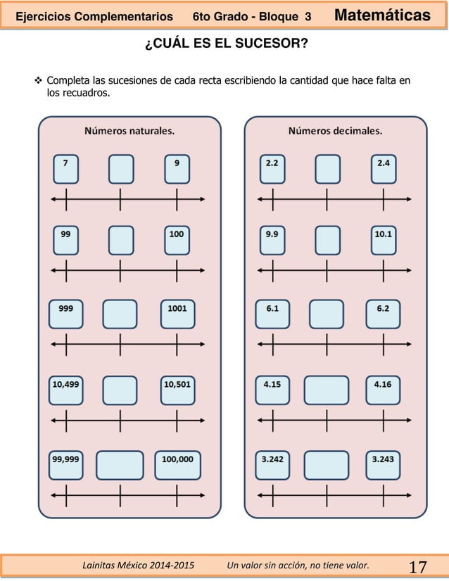 6to grado bloque 3 ejercicios complementarios