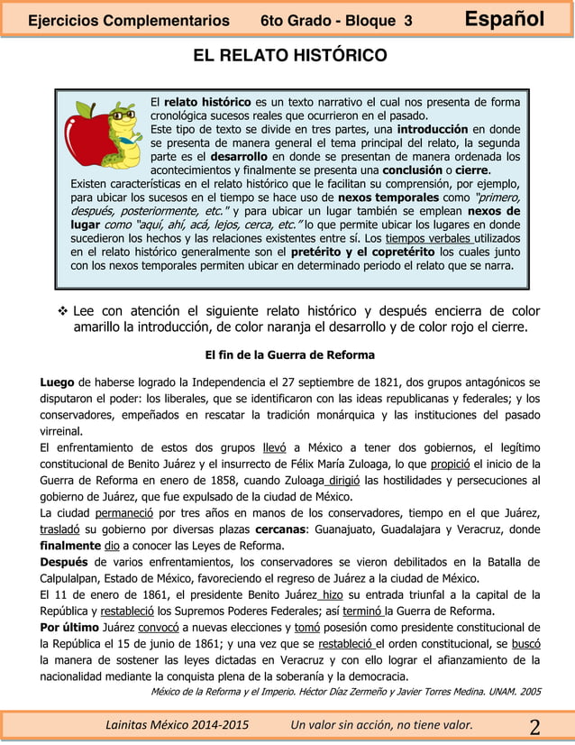 6to grado bloque 3 ejercicios complementarios