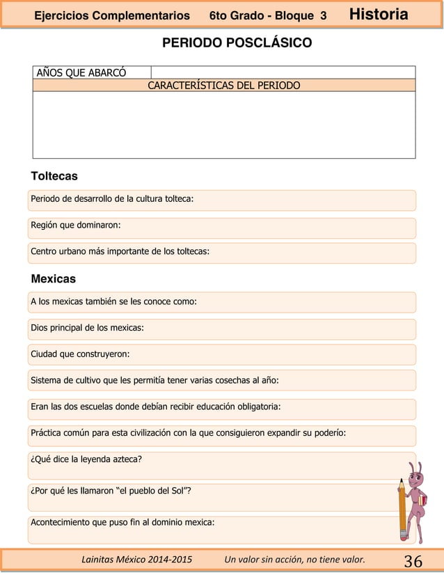 6to grado bloque 3 ejercicios complementarios