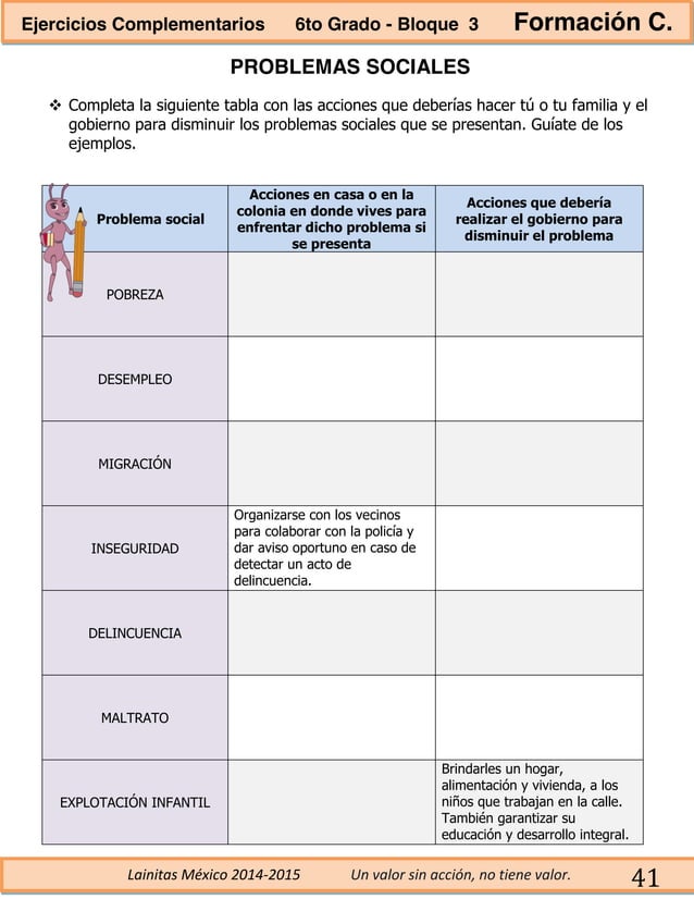6to grado bloque 3 ejercicios complementarios