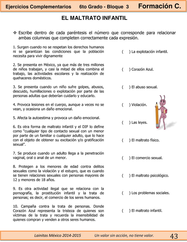 6to grado bloque 3 ejercicios complementarios