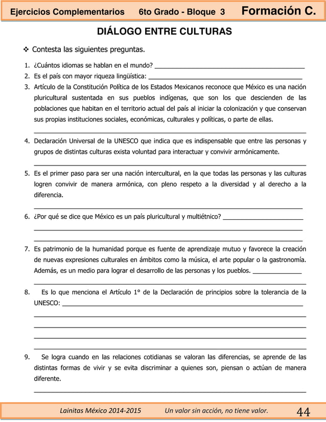 6to grado bloque 3 ejercicios complementarios