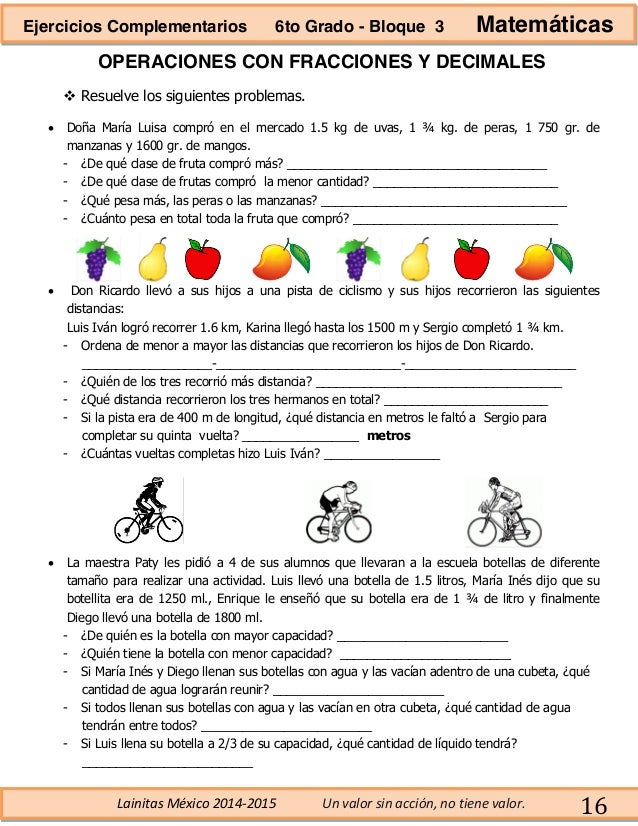 6to grado bloque 3 ejercicios complementarios