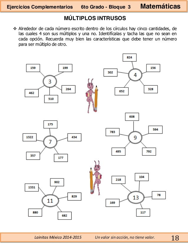 6to grado bloque 3 ejercicios complementarios