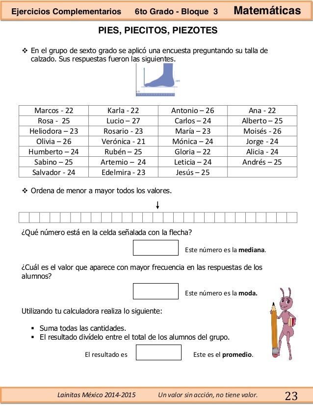 6to grado bloque 3 ejercicios complementarios