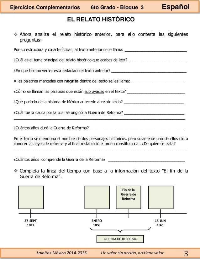 6to grado bloque 3 ejercicios complementarios