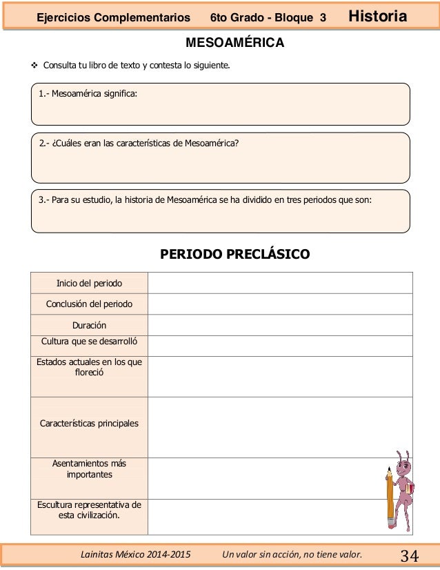 6to grado bloque 3 ejercicios complementarios
