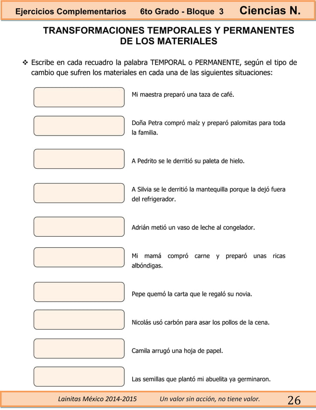6to grado bloque 3 ejercicios complementarios