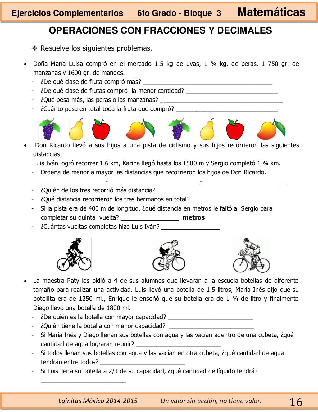 6to grado bloque 3 ejercicios complementarios