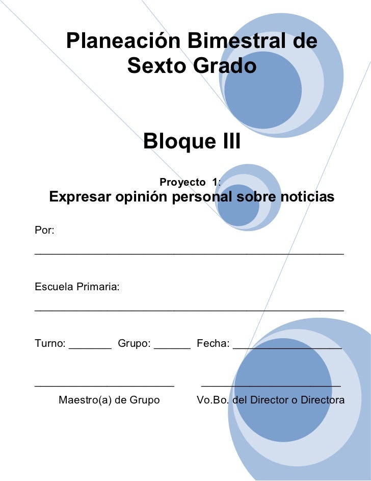 6to Grado Bloque 3 Proyecto 1