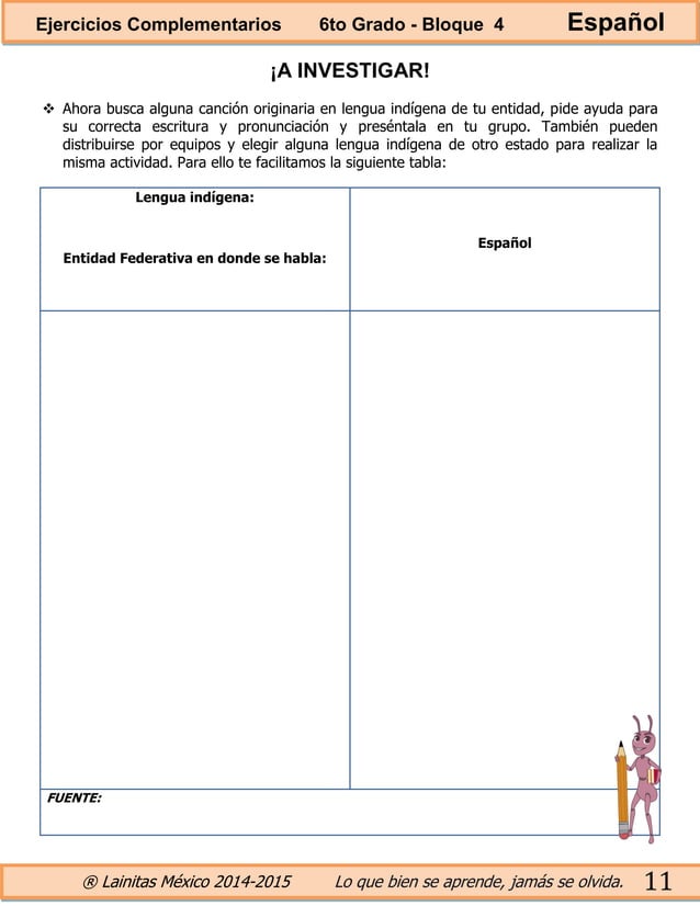 6to grado bloque 4 ejercicios complementarios