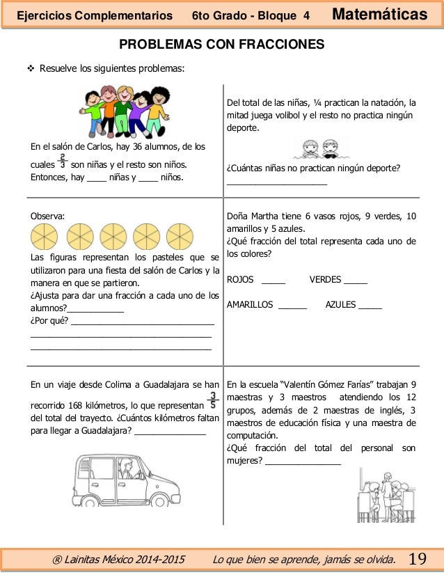 6to Grado Bloque 1 Ejercicios Complementarios 3CC