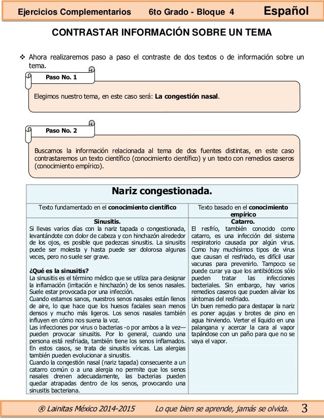 6to Grado Bloque 4 Ejercicios Complementarios 506