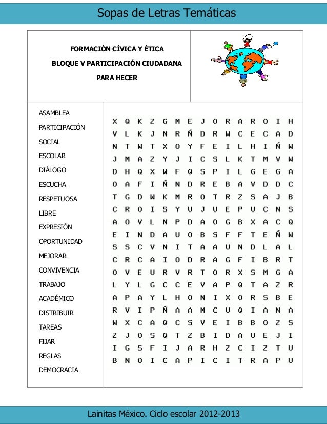 6to grado bloque 5 - sopa de letras (1) 6to grado bloque 5 - sopa de letras (1)