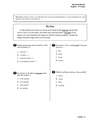 PAGE 11
Remedial Module
English – 6th
Grade
 
