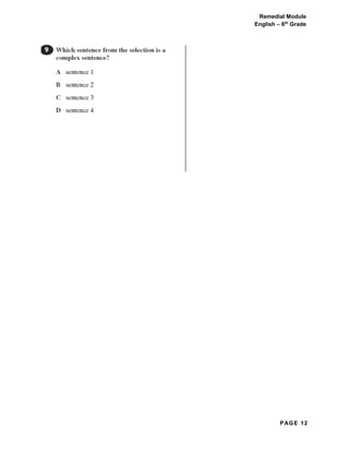 PAGE 12
Remedial Module
English – 6th
Grade
 