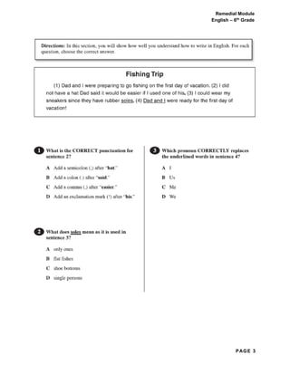 PAGE 3
Remedial Module
English – 6th
Grade
 