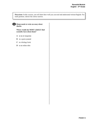PAGE 6
Remedial Module
English – 6th
Grade
 
