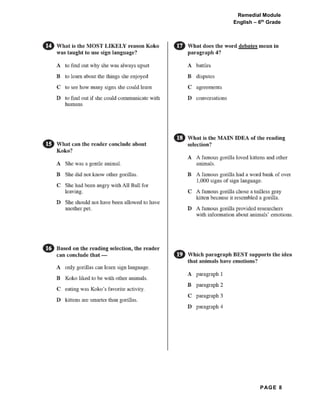 PAGE 8
Remedial Module
English – 6th
Grade
 