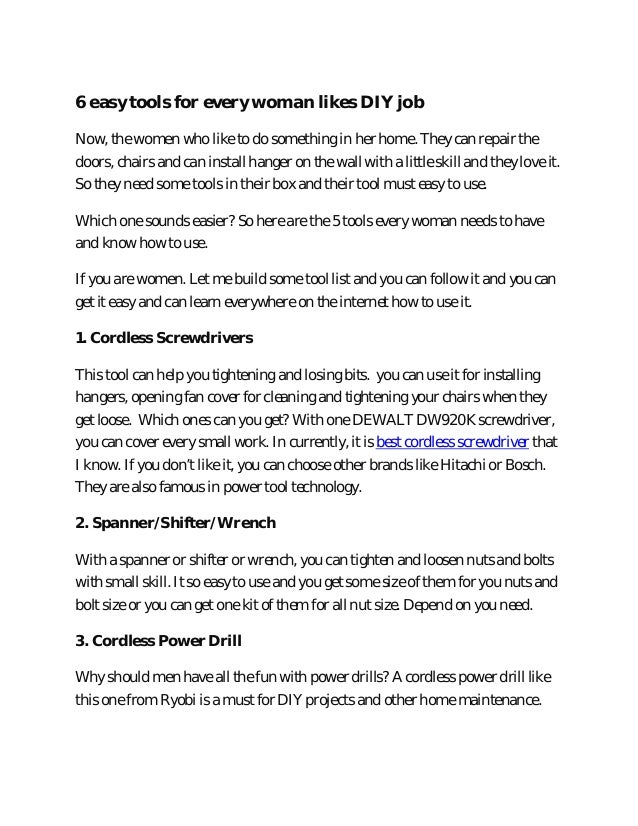 6 tools every woman needs in her tool box