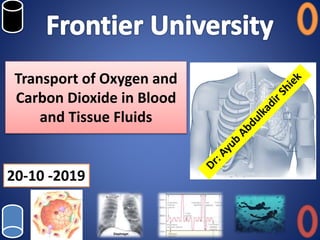 Transport of Oxygen and
Carbon Dioxide in Blood
and Tissue Fluids
20-10 -2019
 