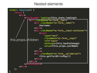 Nested elements
this.props.children
 