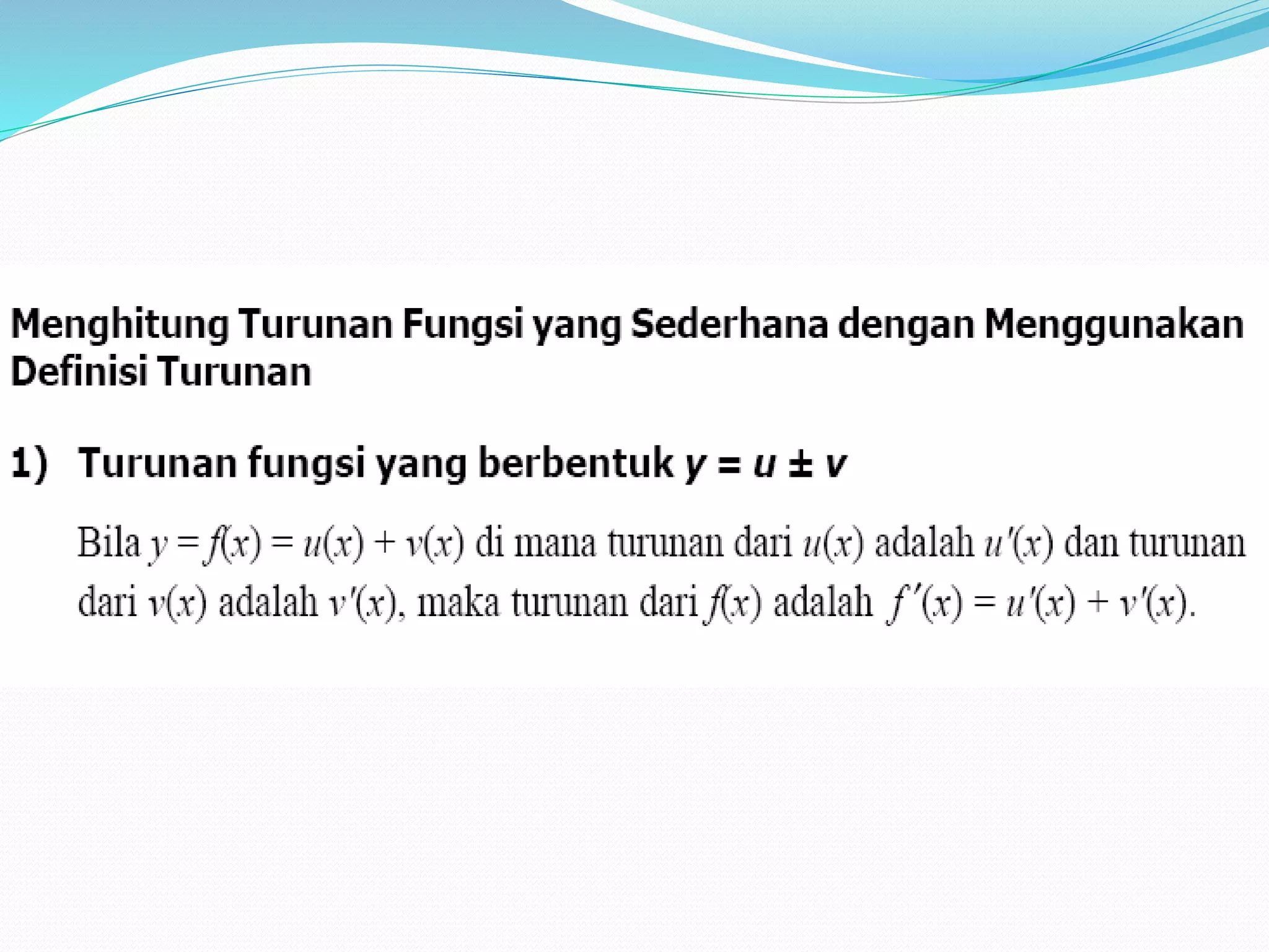 turunan (kalkulus) | PPTX