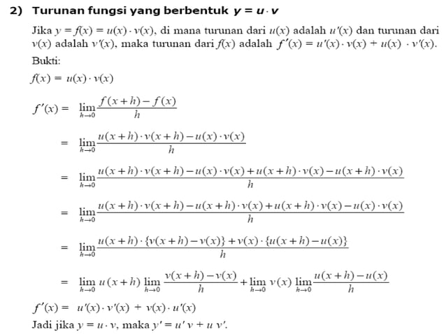 turunan (kalkulus) | PPTX