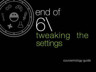 end of

6
tweaking

the

settings
coursemology guide

 