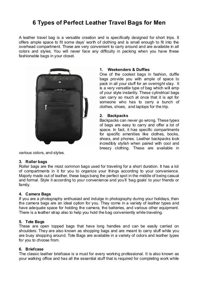 bag types men