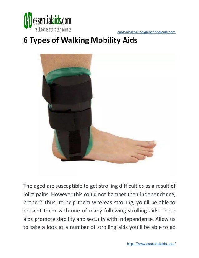 6 types of walking mobility aids