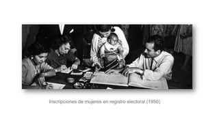 Inscripciones de mujeres en registro electoral (1950)
 