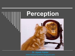 Perception
Dr. Jayesh Patidar
www.drjayeshpatidar.blogspot.com
 
