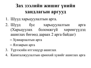 ҮХХ зах зээлийн харьцуулалтын хандлага | PPT