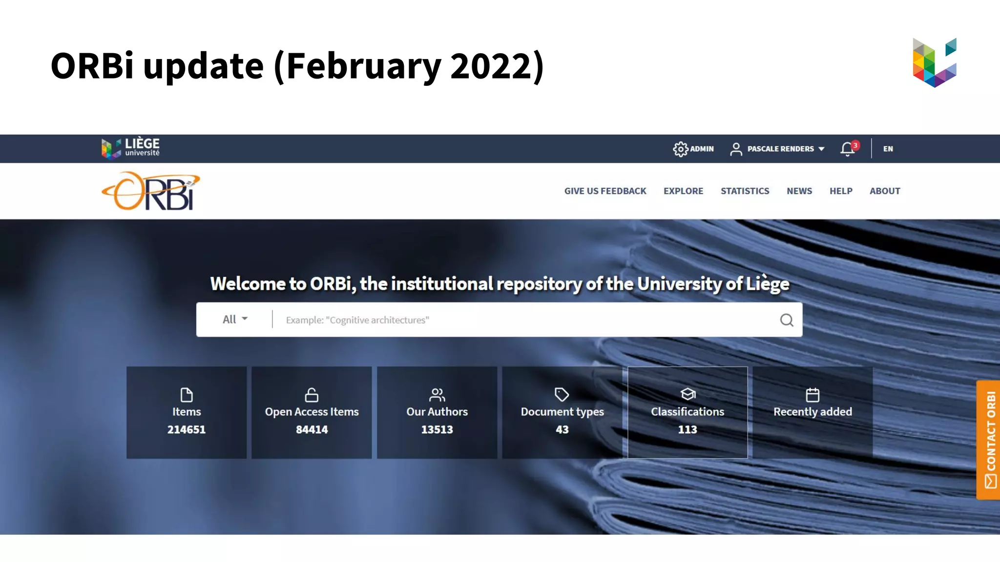 ORBi update (February 2022)
 