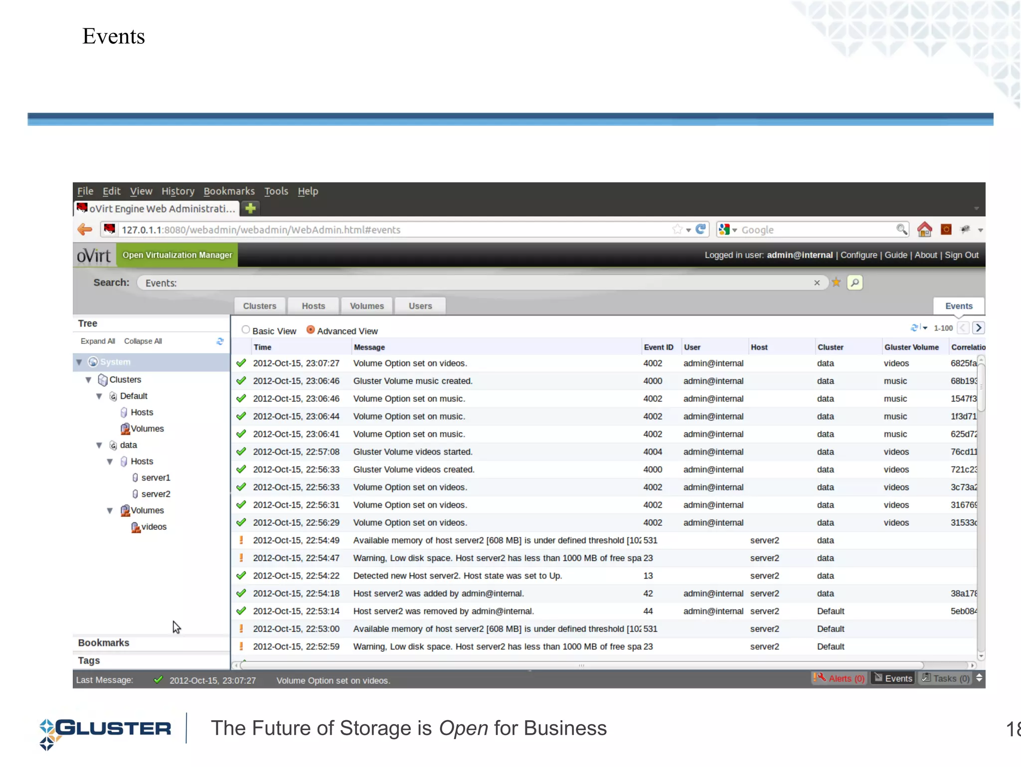 The Future of Storage is Open for Business 18
Events
 