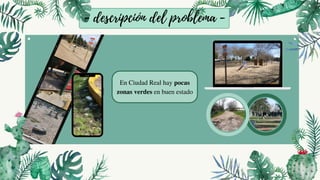 - descripción del problema -
En Ciudad Real hay pocas
zonas verdes en buen estado